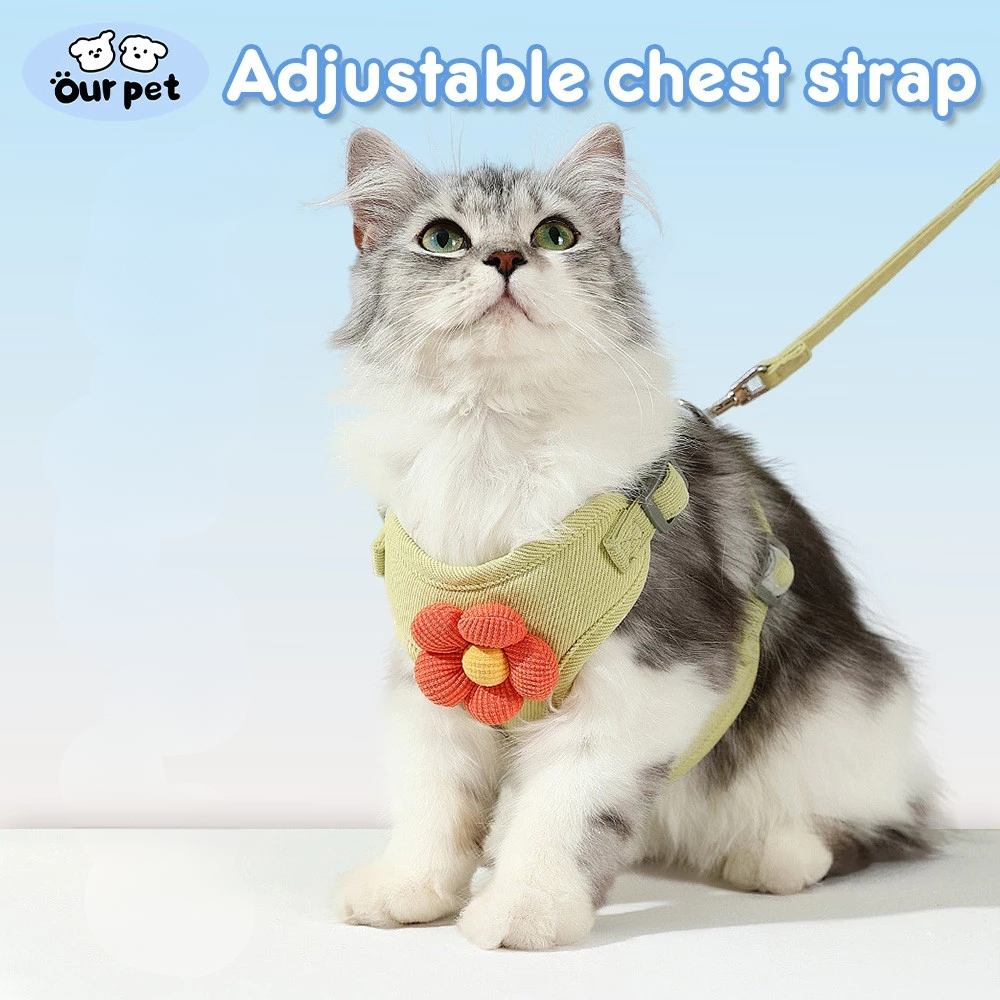 ECO-211.jpg Floral Pet Harness Leash Set - Image 1